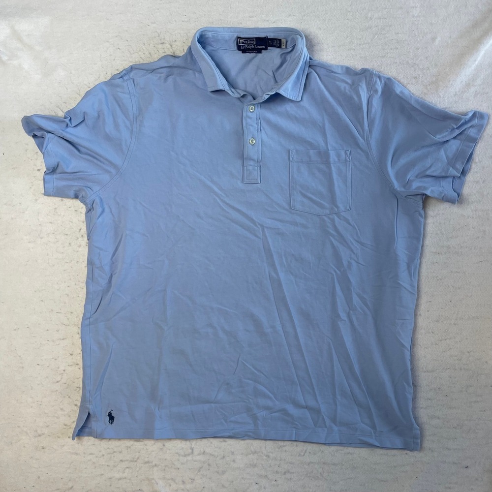 Polo Ralph Lauren‎ Polo Shirt Mens XL Blue Short Sleeve Pocket Classic Fit